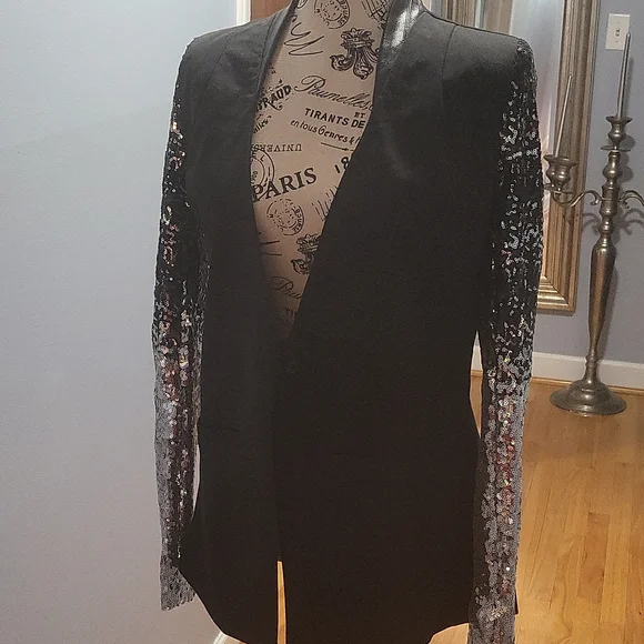 Haoyihui black and silver sequin blazer - Picture 6 of 8